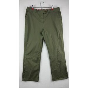 Villager Liz Claiborne Olive Green Stretch Chino Pants Womens 16 Straight Leg
